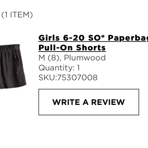 Girls SO® Paperbag Waist Pull-On Shorts size 8 - Picture 4 of 4